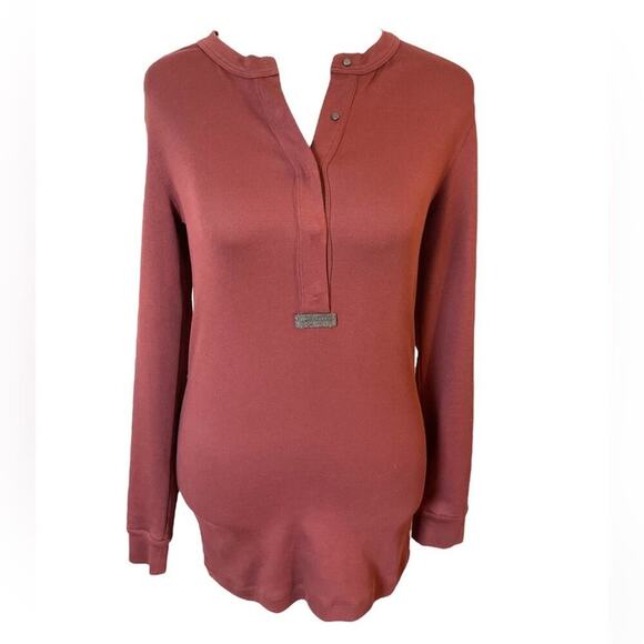 Brunello Cucinelli Burgundy Beaded Long Sleeve Button-Down Top Size Medium - Picture 1 of 12